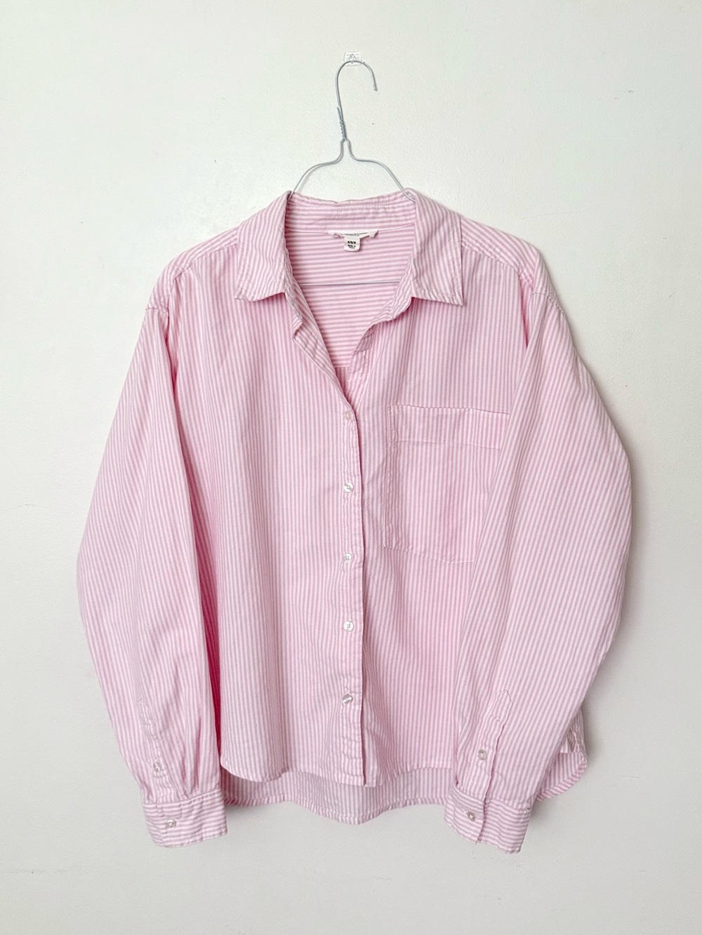 beachlunchlounge Pink Striped Boyfriend oversized Button-Up Shirt 100% Cotton